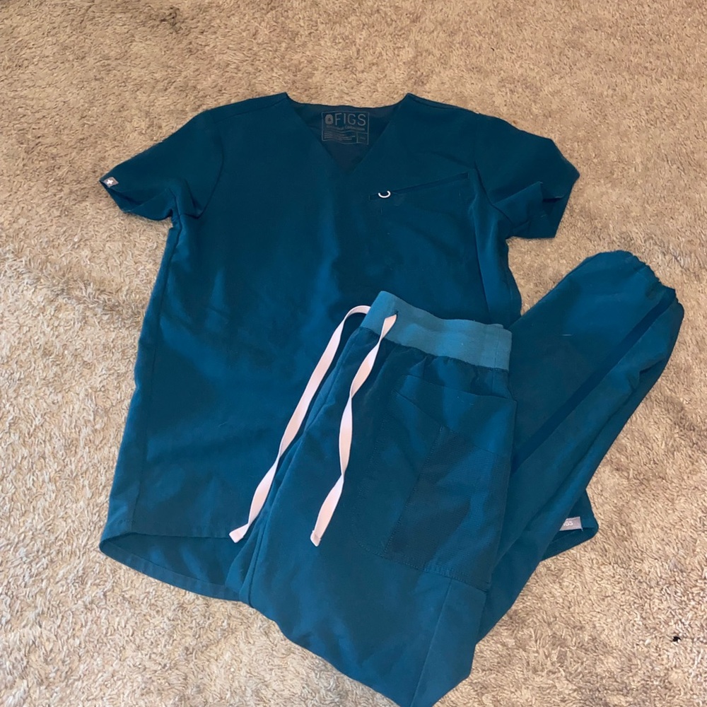 XXS FIGS Carribean Blue scrub Set